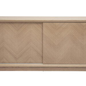 buffet bas avec portes coulissantes en bois clair chêne l160 cm arrow