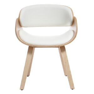 chaise design blanc et bois clair bent