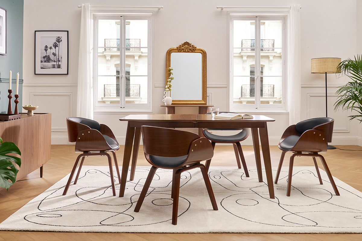 chaise design noir et bois foncé noyer bent chaise design noir et bois foncé noyer bent