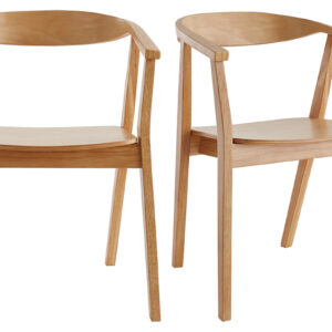 chaises scandinaves en bois clair (lot de 2) bahia