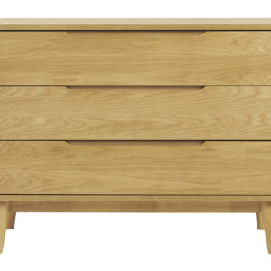 commode scandinave bois clair chêne 3 tiroirs l90 cm felix