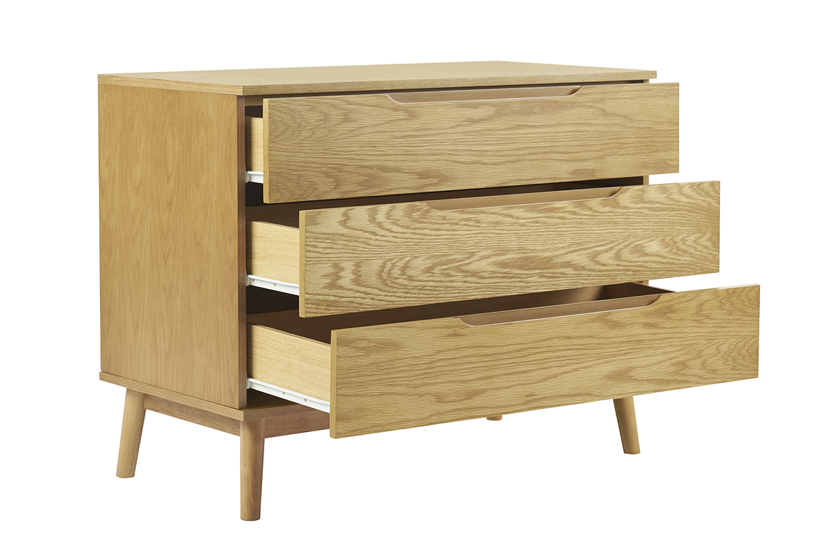 commode scandinave bois clair chêne 3 tiroirs l90 cm felix commode scandinave bois clair chêne 3 tiroirs l90 cm felix