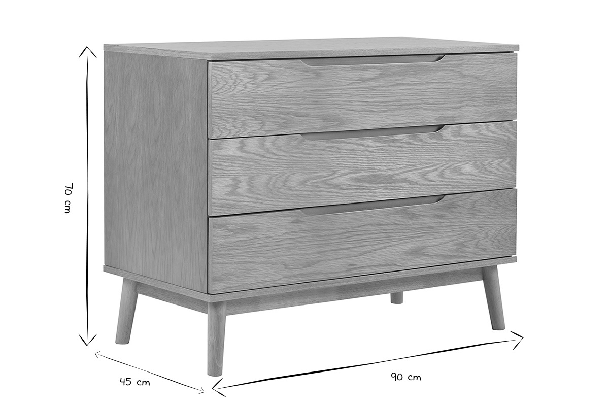 commode scandinave bois clair chêne 3 tiroirs l90 cm felix commode scandinave bois clair chêne 3 tiroirs l90 cm felix