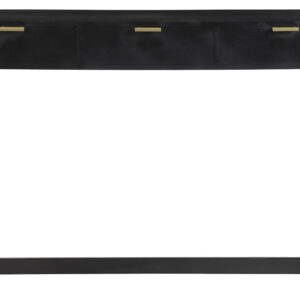 console design avec rangements 3 tiroirs noire et métal l115 cm avidan