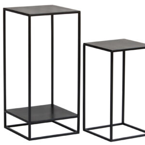 sellettes gigognes en métal noir l34 cm (lot de 2) iggy